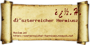 Öszterreicher Hermiusz névjegykártya